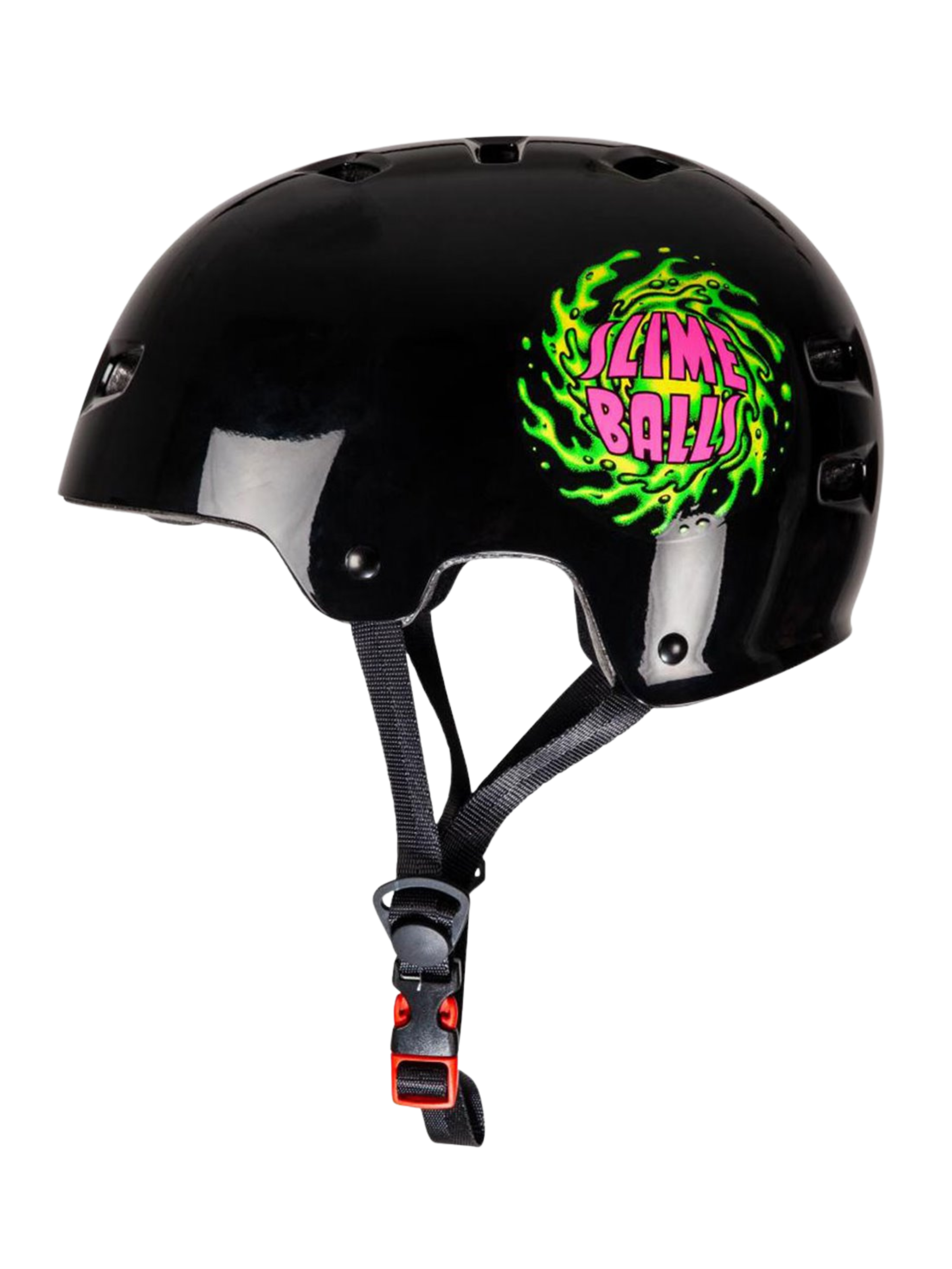 Skateboard Helmet Bullet X Slime Balls Logo | Gloss Black