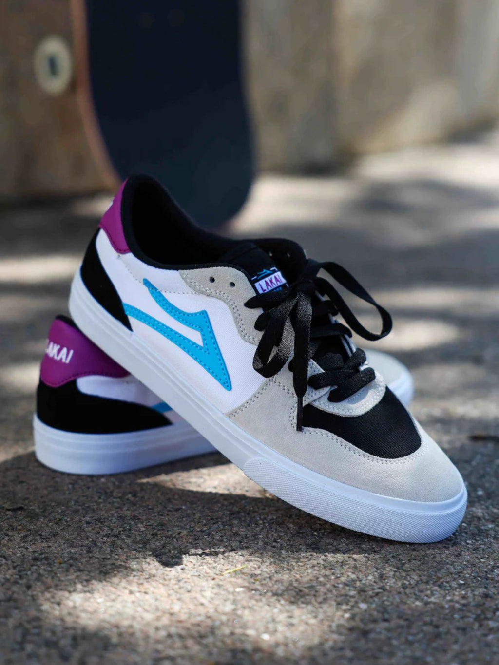 Lakai York Sneakers – Weiß/Schwarzes Wildleder