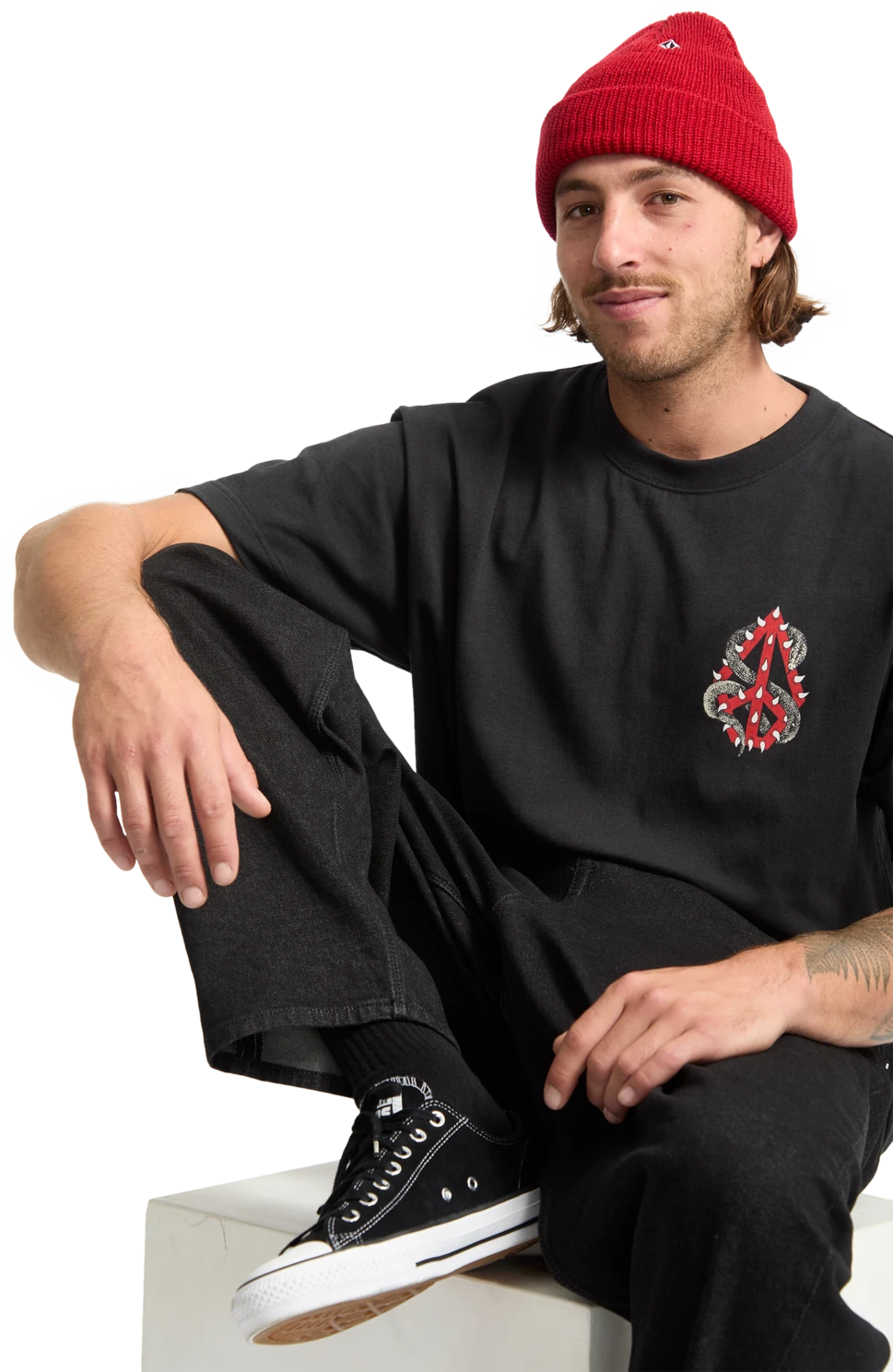Volcom Snake Peace camiseta manga corta hombre detail 4 | Black