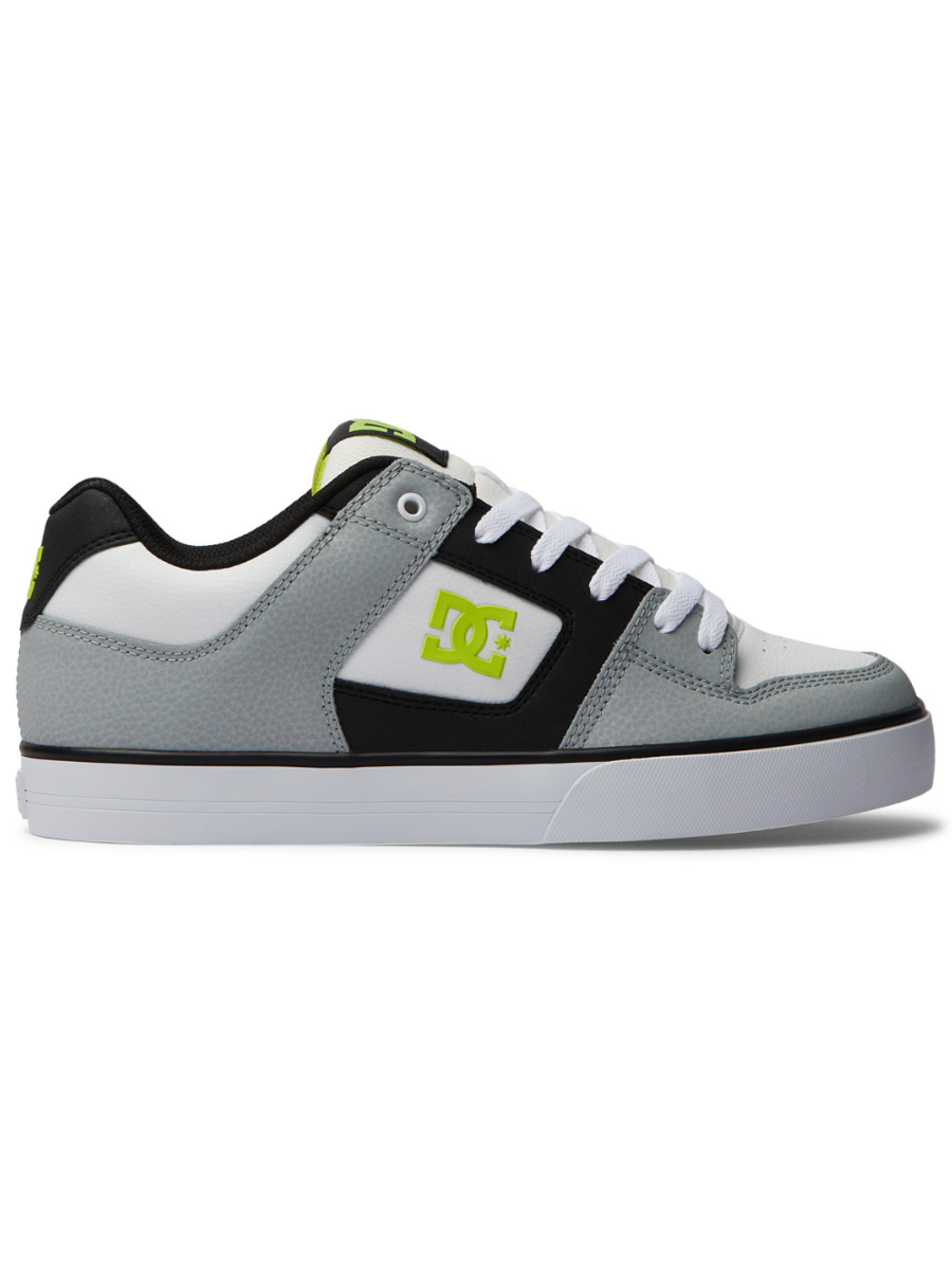 DC Shoes Pure Skate Shoes - White/Lime