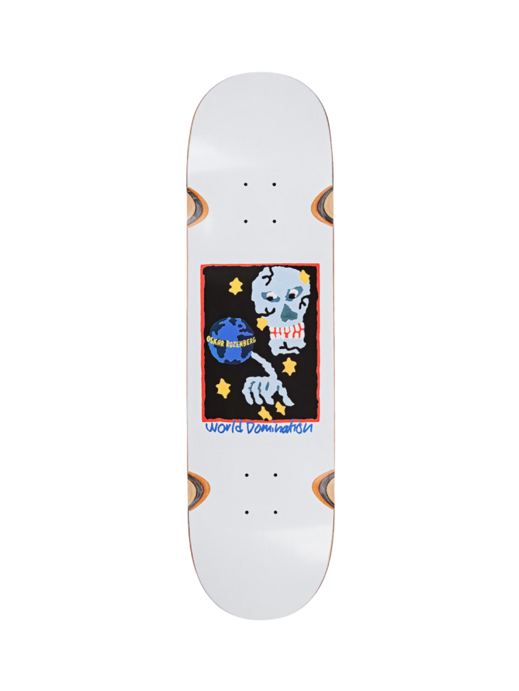 Polar Oskar Rozenberg World Domination Wheelwell 8.25" Skateboard Deck | White