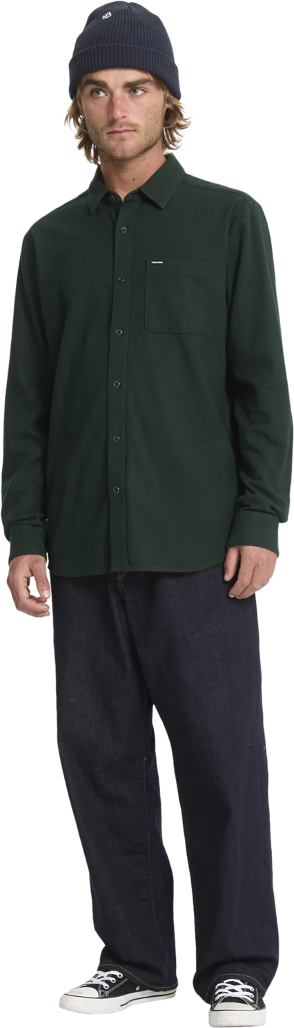 Volcom Caden Solid Shirt camisa manga larga hombre detail 5 | Scarab