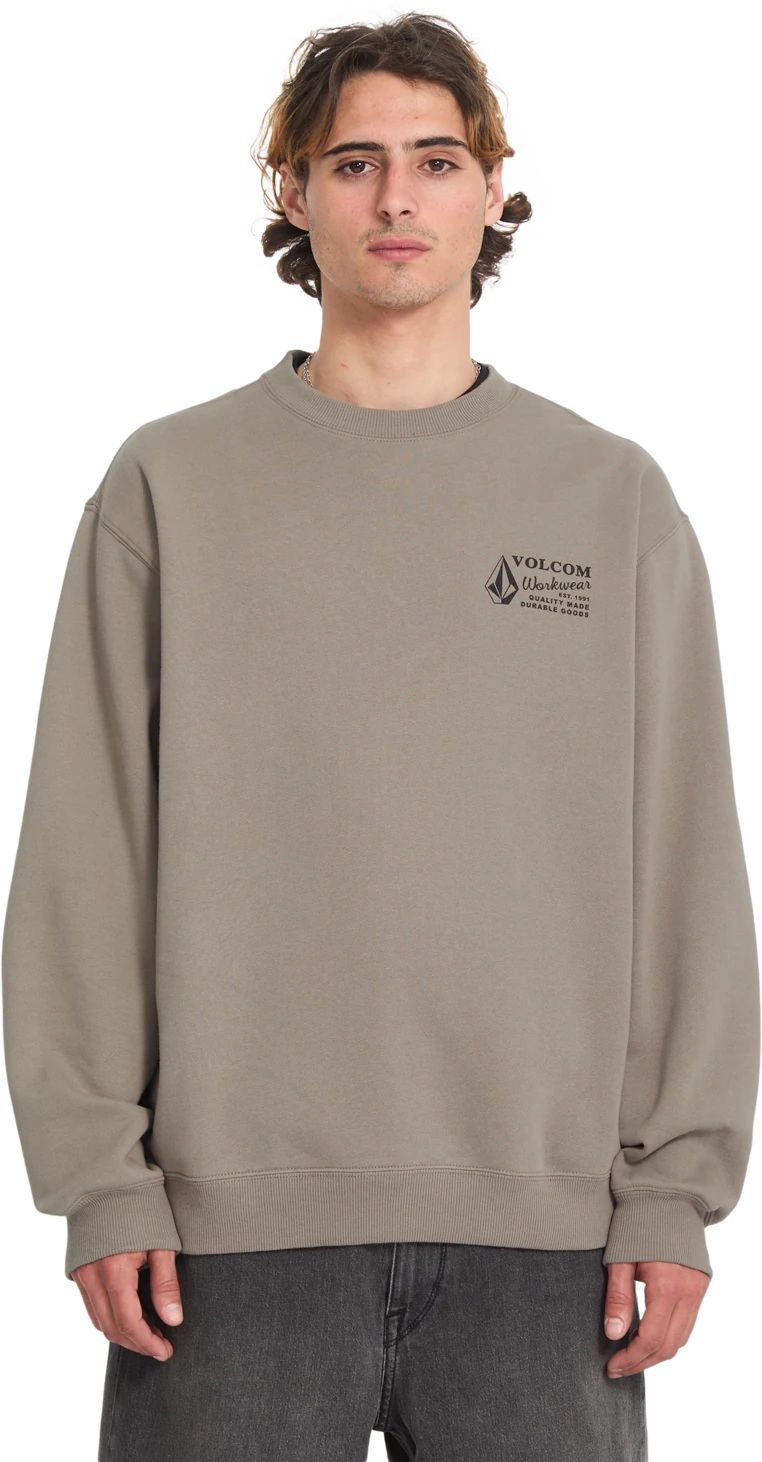 Volcom WORKWEAR CREW sudadera hombre | Brindle