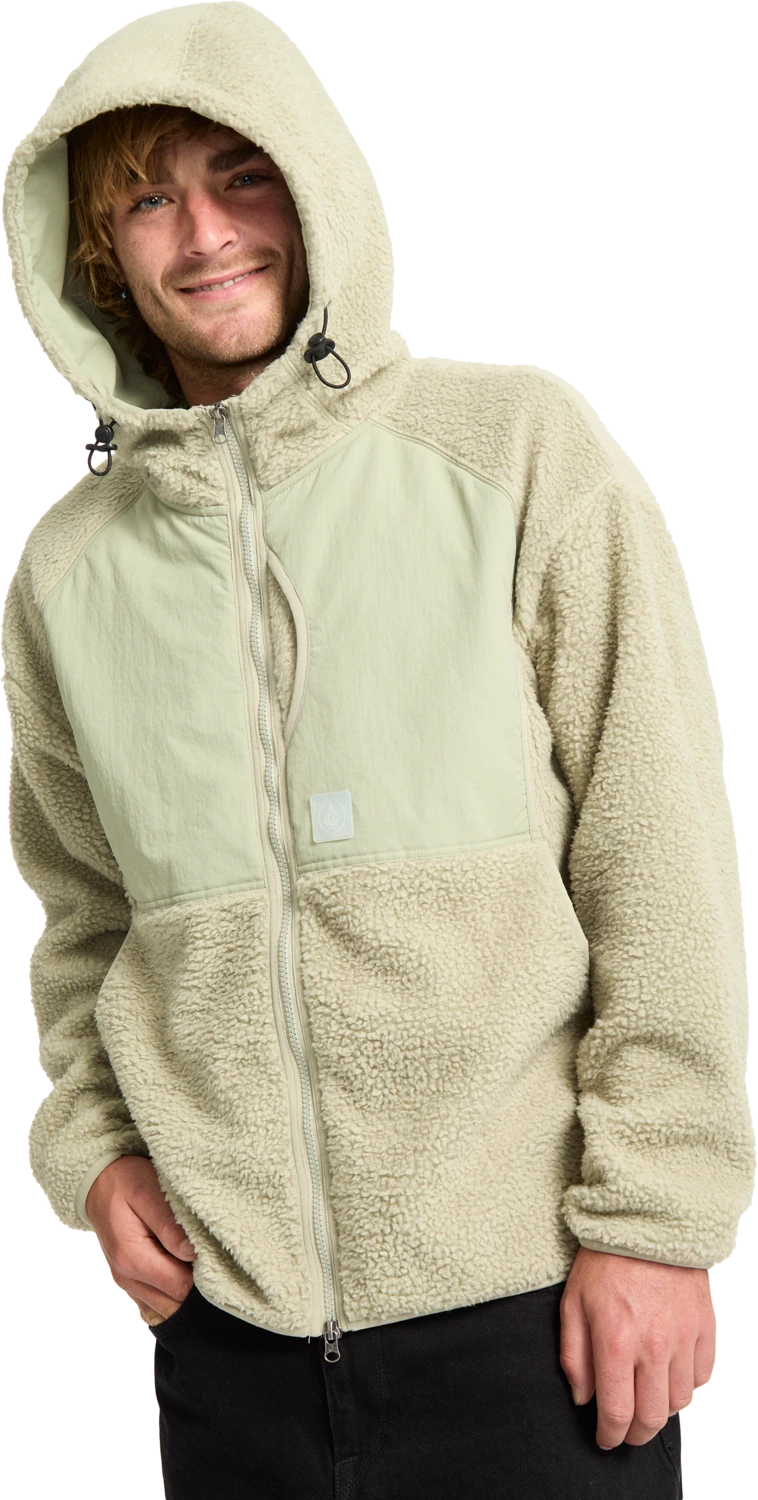 Volcom Nomaa Sherpa sudadera con capucha hombre detail 4 | Green Tea