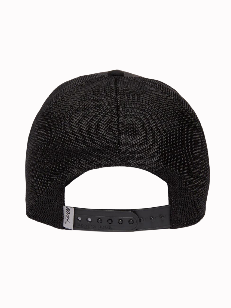 Cappellino trucker The Panther in pelle scamosciata di Goorin Bros - Nero