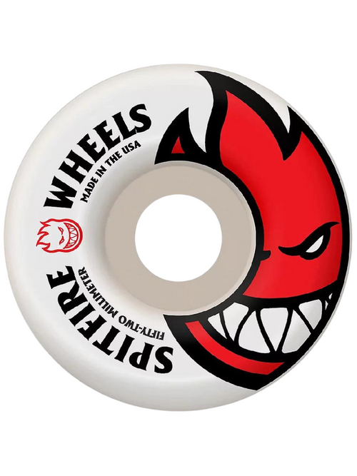 Ruote da skate Spitfire BigHead bianche/rosse 99A - 52 mm