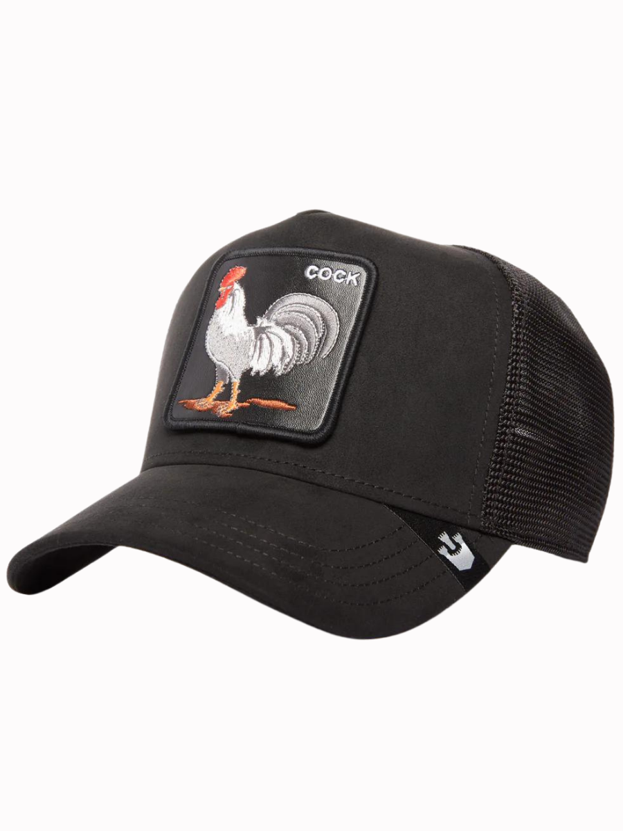 Boné Trucker Goorin Bros The Suede Rooster (Galo) - Preto