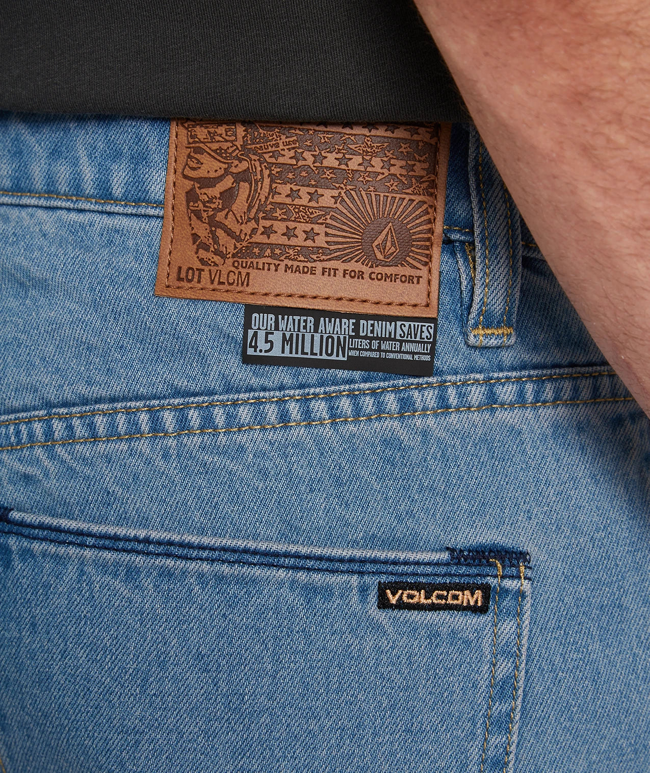 Volcom Modown Tapered Jeans pantalón tejano hombre detail 3 | BLUE