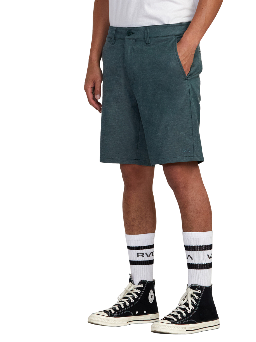 Rvca Back In Hybrid Shorts - Hunter Green