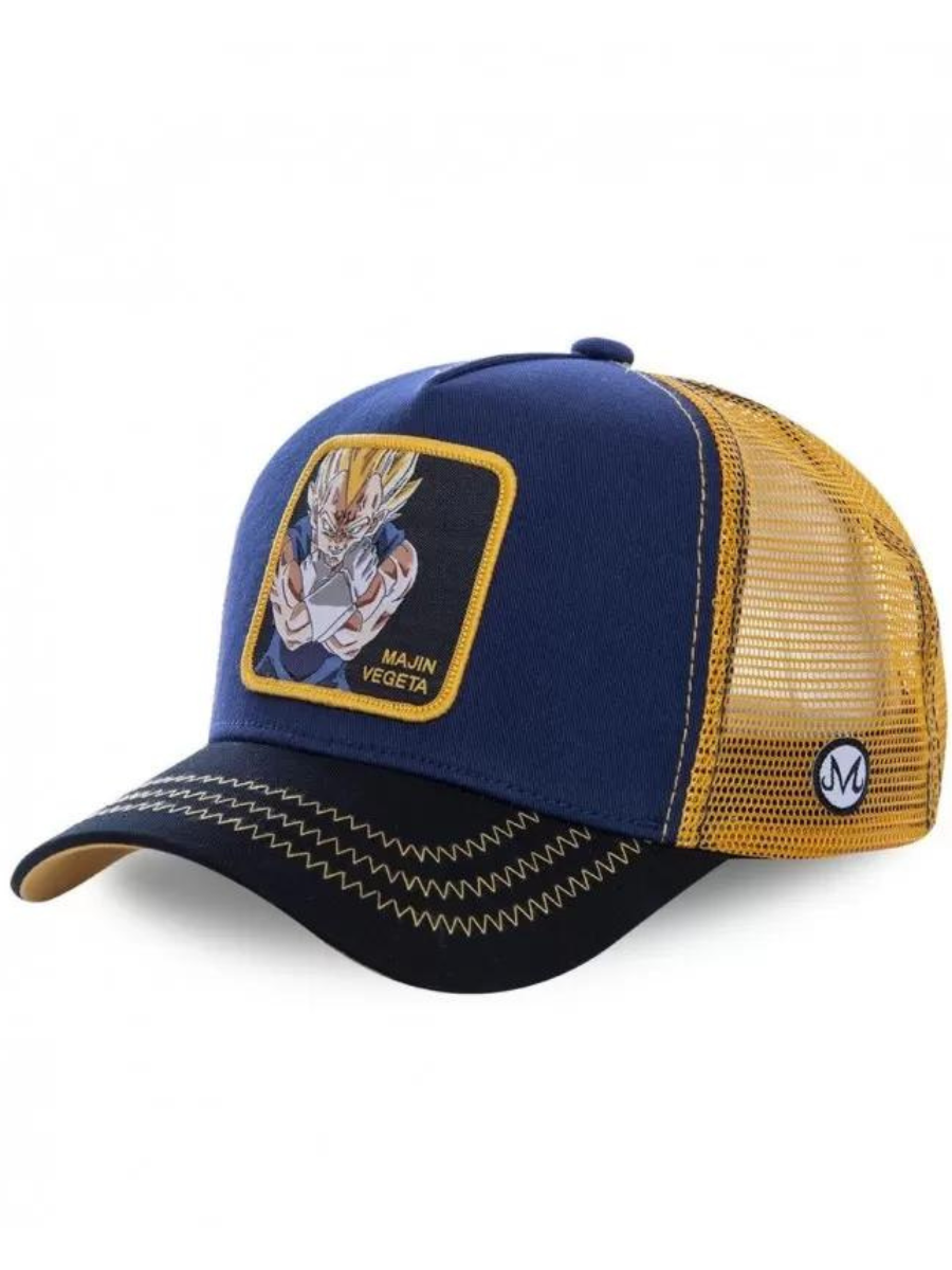 Capslab x Dragon Ball Z (Majin Vegeta) Trucker Cap – Gelb/Blau/Schwarz