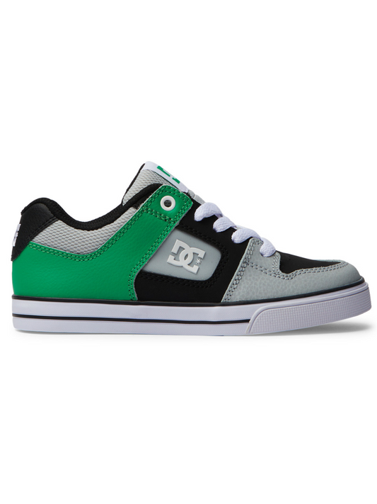 DC Shoes Youth Pure Skate Shoes - Black/Kelly Green