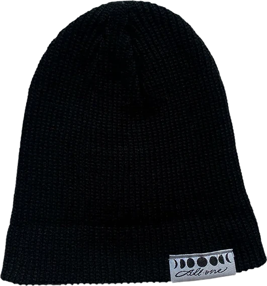 All One MOONPHASES SHORTCUT BEANIE gorro detail 2 | Black