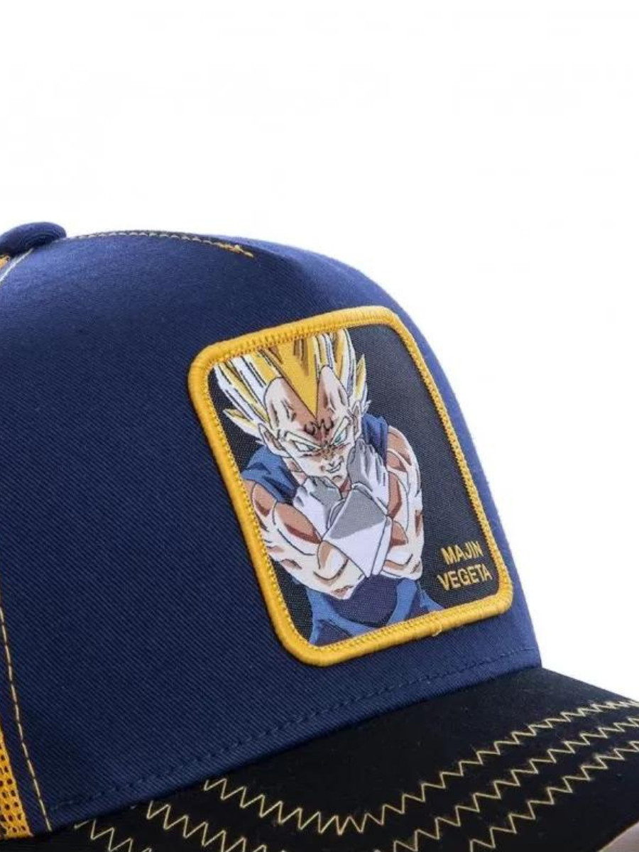 Casquette Trucker Capslab x Dragon Ball Z (Majin Vegeta) Jaune/Bleu/Noir
