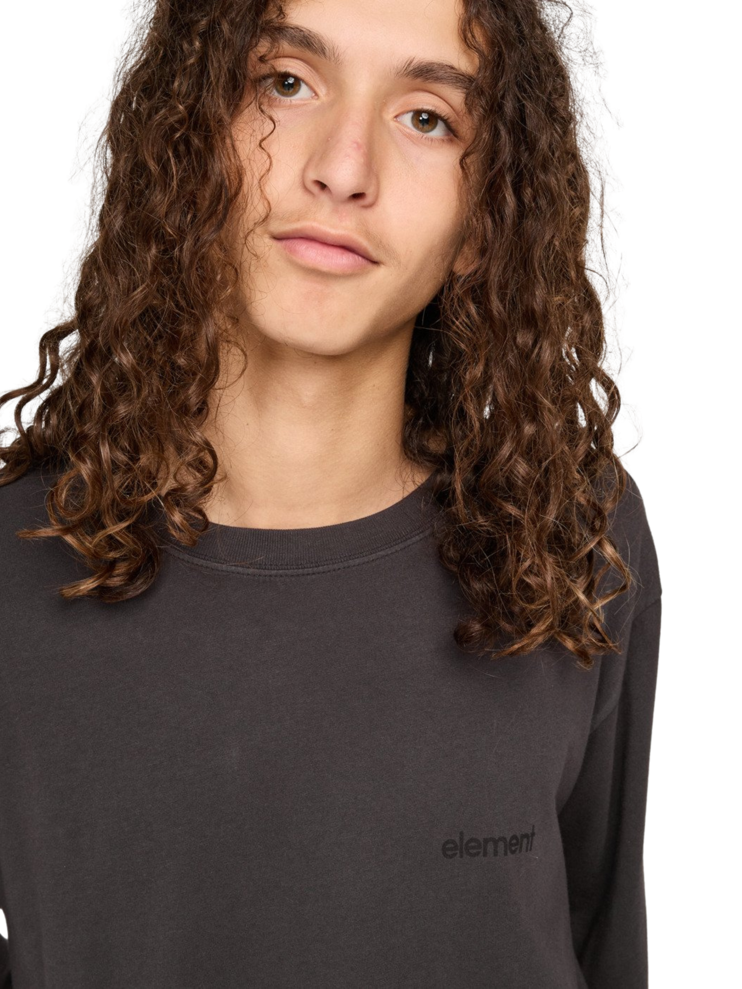 Camiseta Manga Larga Element Lowcase Pigment Crew - Off Black