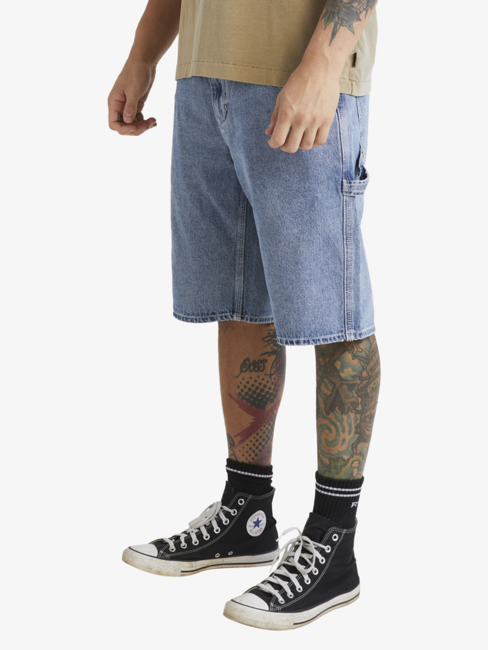 RVCA Americana Relaxed Fit Shorts Broken Blue Wash