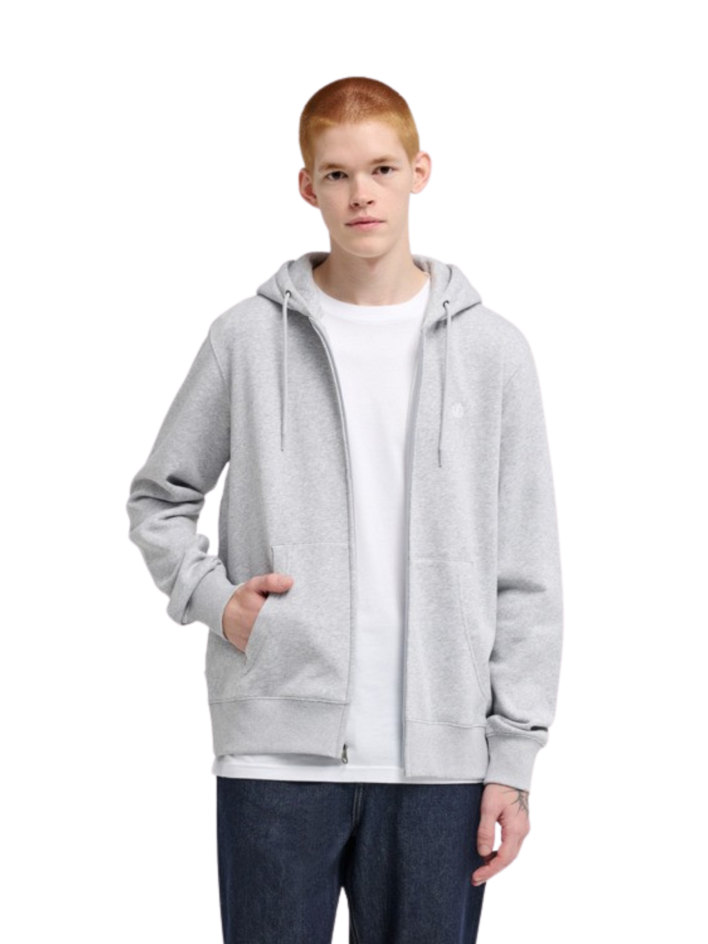 Sudadera con Cremallera Element Icon Embroidery | Mid Grey Heather