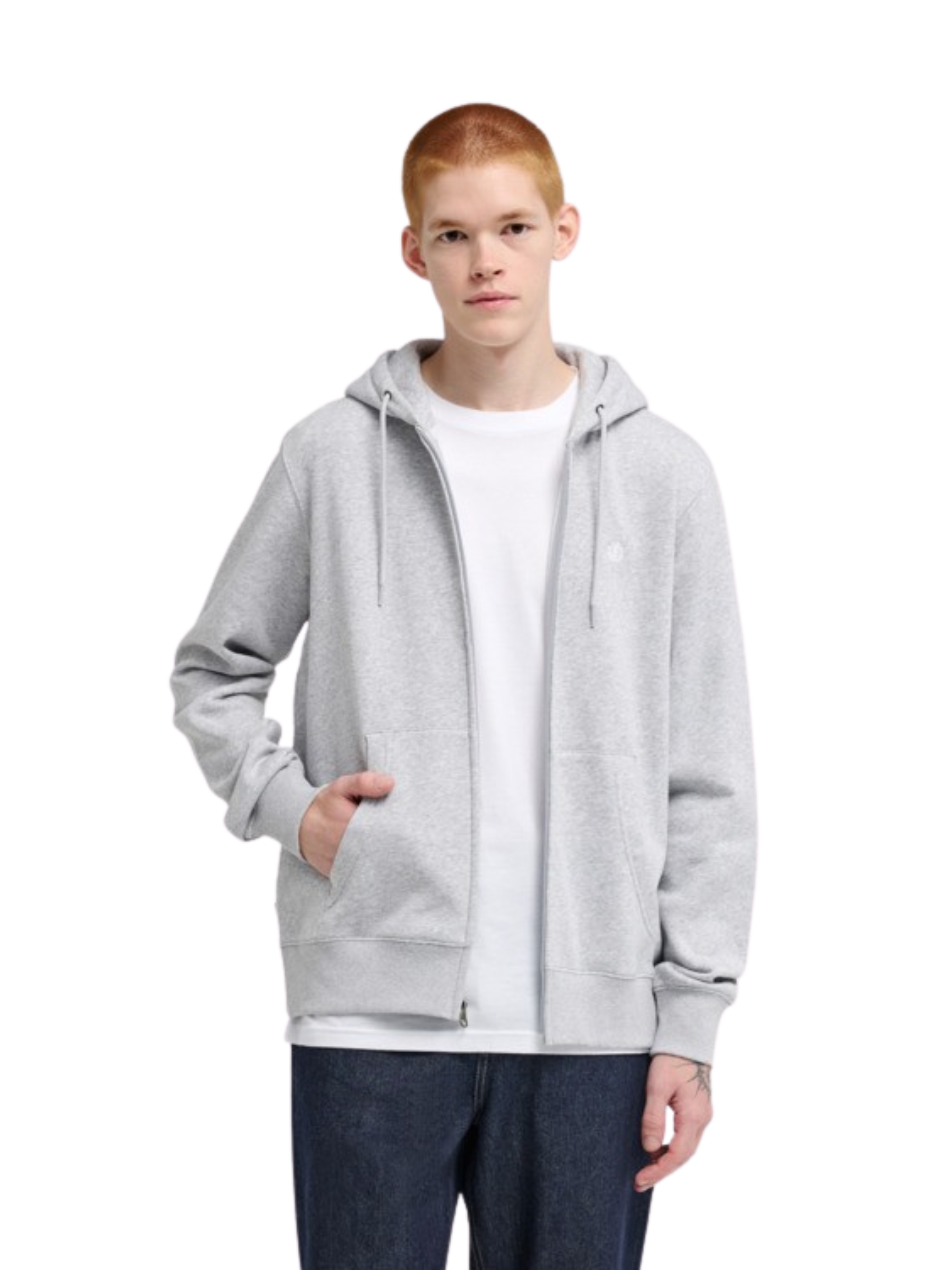 Sudadera con Cremallera Element Icon Embroidery | Mid Grey Heather