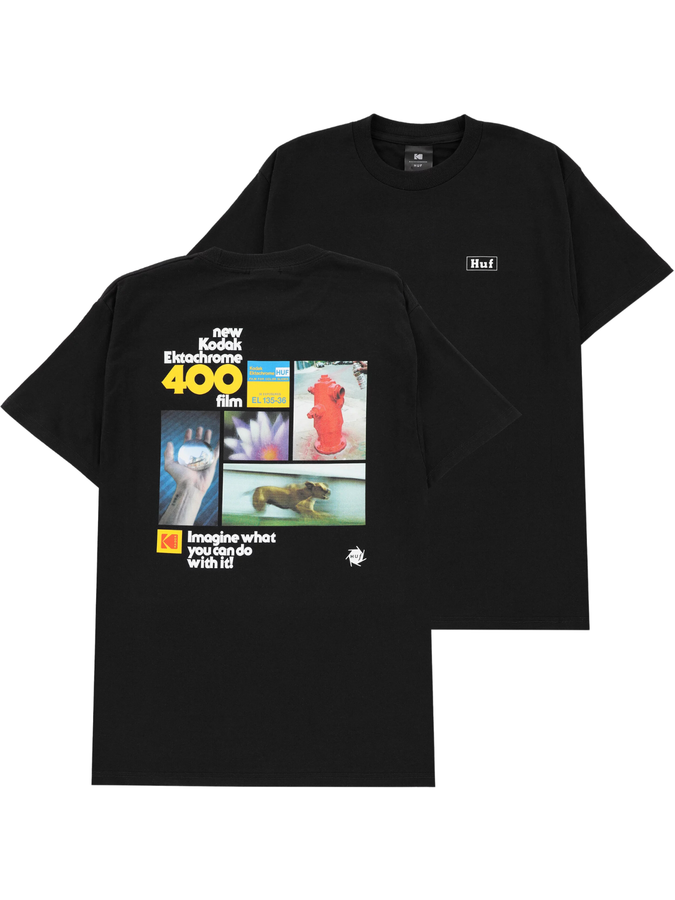 HUF x Kodak Imagine What Short Sleeve T-Shirt - Black | Best selling products | Collection_Zalando | HUF x KODAK | Men's short sleeve t-shirts | Men's T-shirts | Stock Steals | surfdevils.com