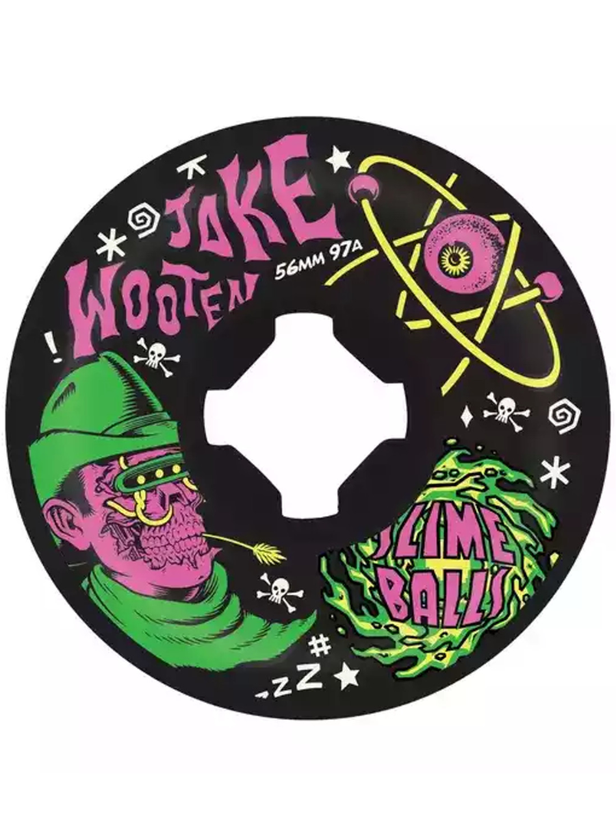 Ruedas de skate Slime Balls Jake Wooten Fever Vomit Black 97A - 56mm