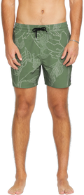 Volcom Lido Print Trunk 16 trajes de baño hombre | Light Olive