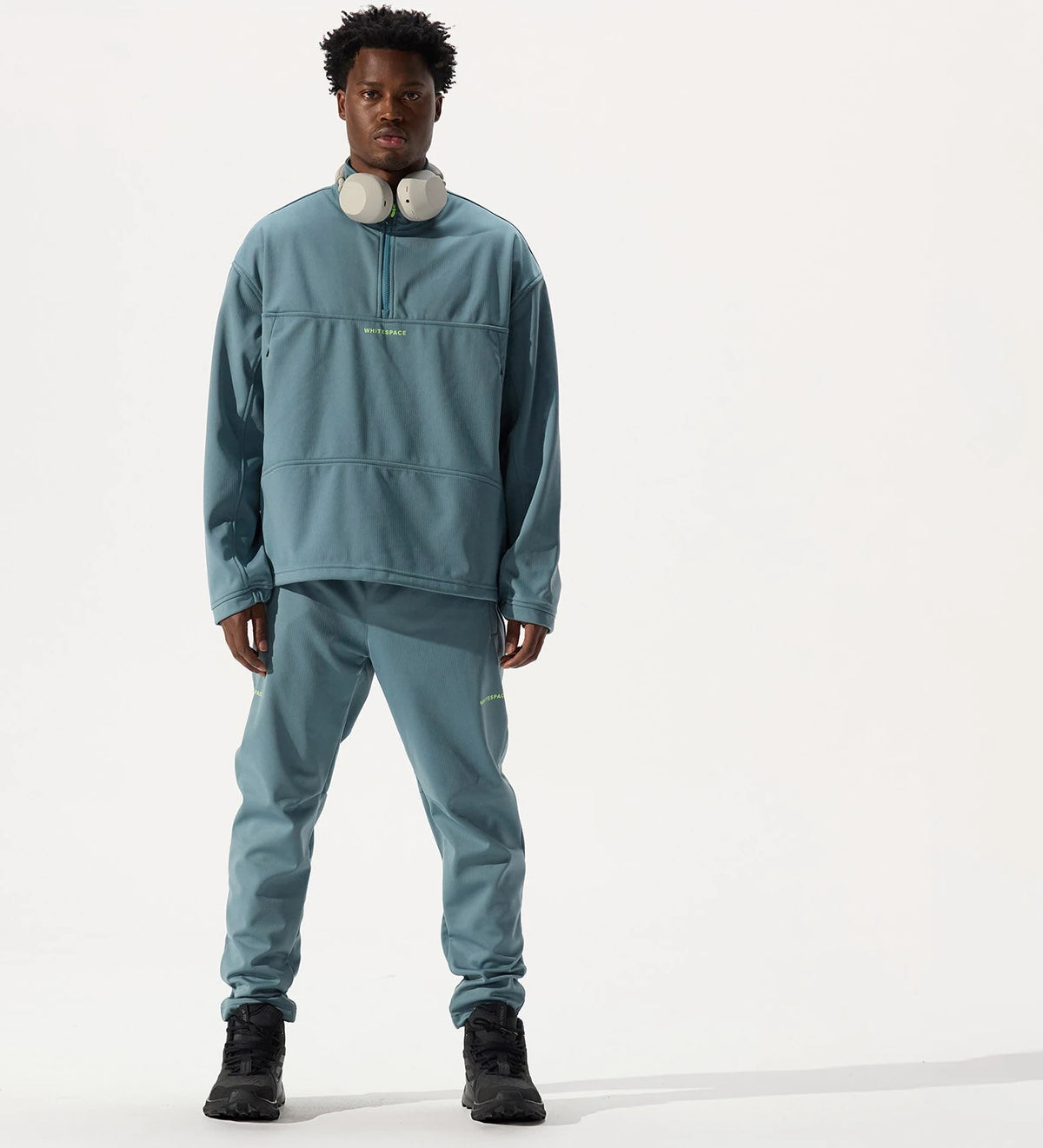 Whitespace QUARTER ZIP SOFTSHELL sudadera hombre detail 5 | Goblin Blue
