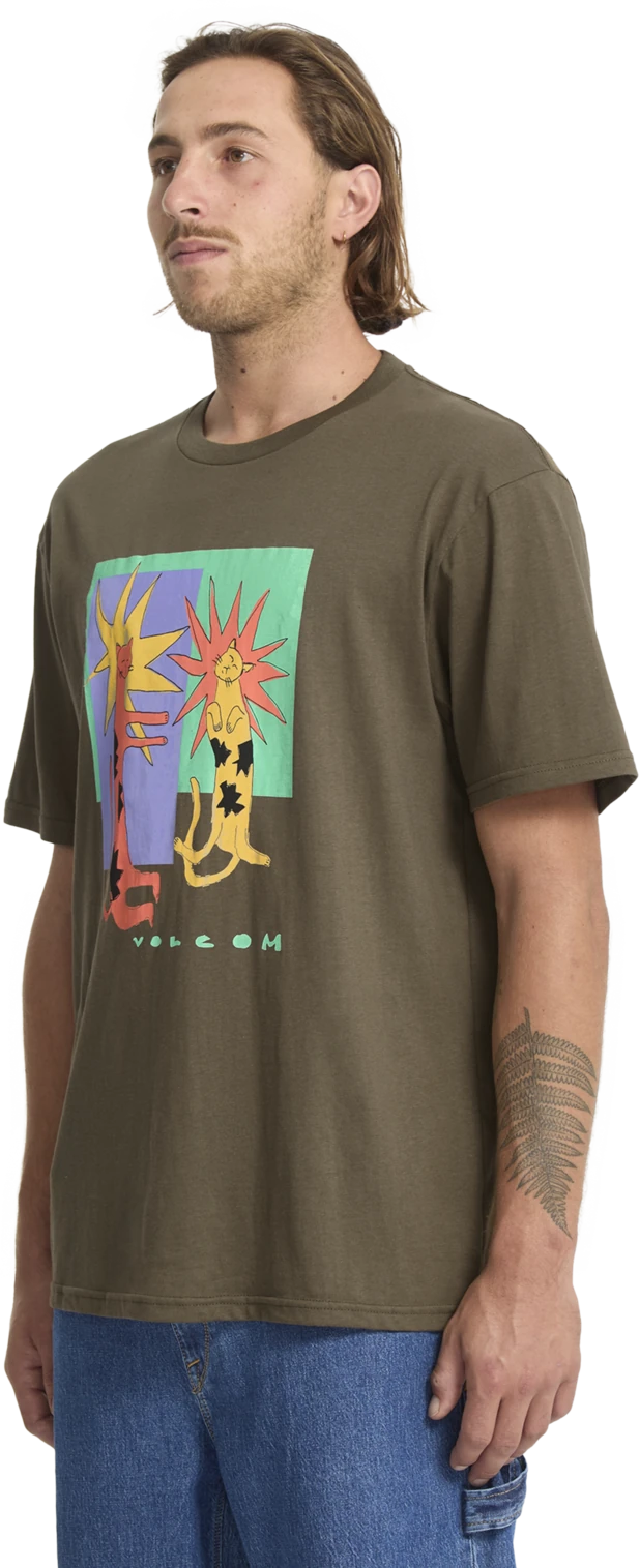 Volcom Longo Cats camiseta manga corta hombre detail 4 | Sage Leaf