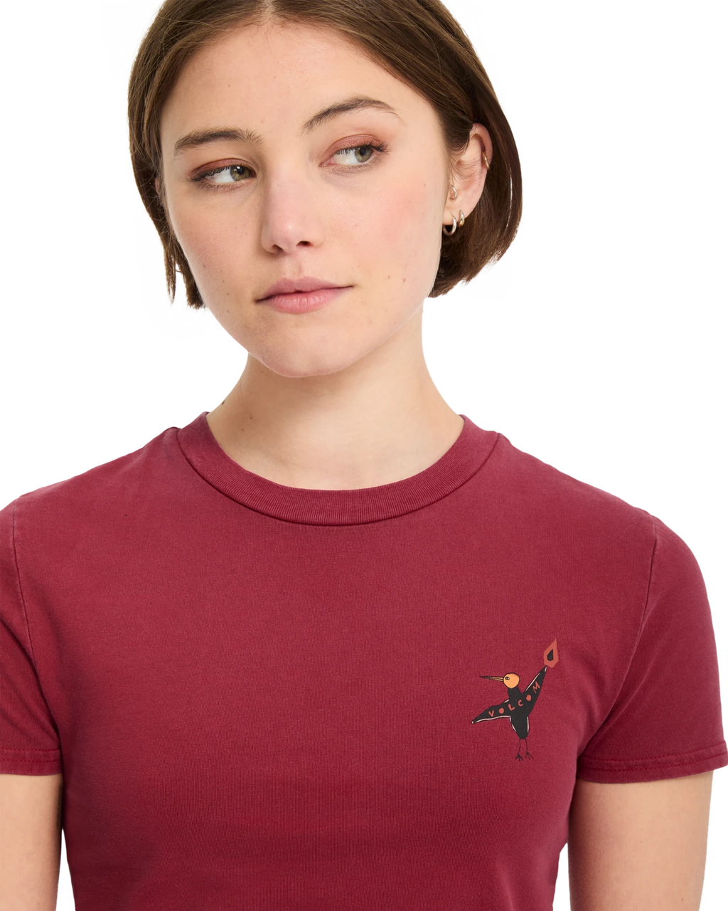 Volcom MOOVE ON camiseta manga corta mujer detail 3 | Deep Red