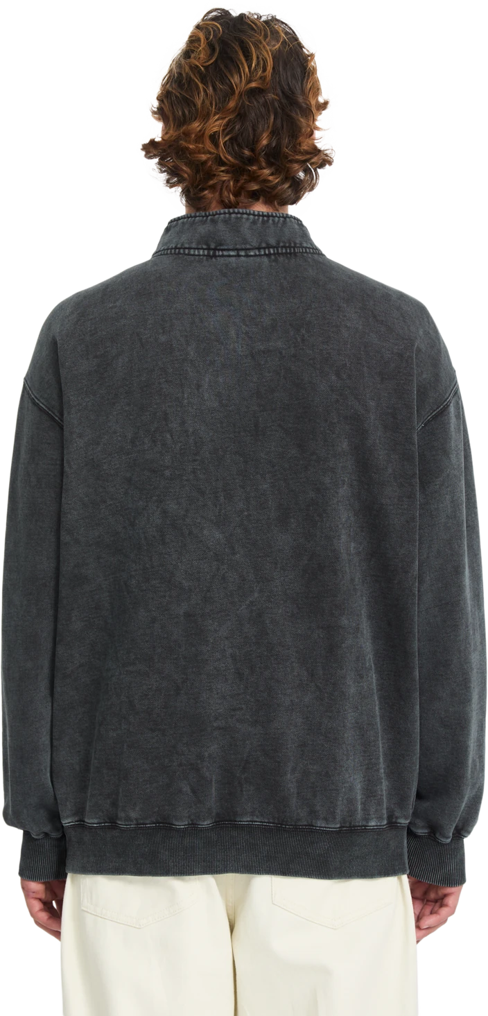 Volcom SINGLE STONE QUARTER ZIP sudadera con cremallera hombre detail 1 | Light Acid Black