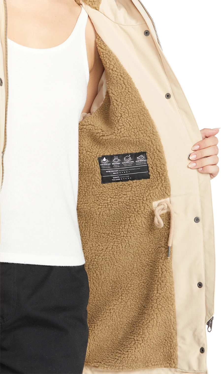Volcom WALK ON BY 5K PARKA chaquetas y abrigos mujer detail 4 | Khaki