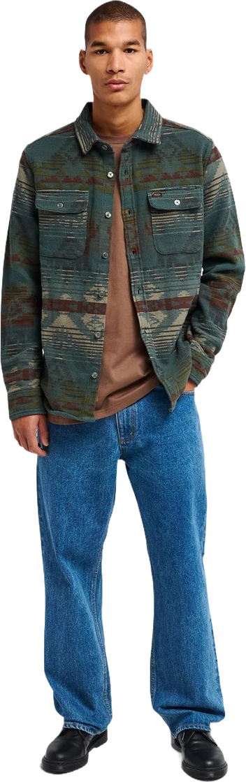 Rvca Dayshift Blanket Flannel Camisa de manga larga Verde Hombre camisas hombre detail 5 | Verde