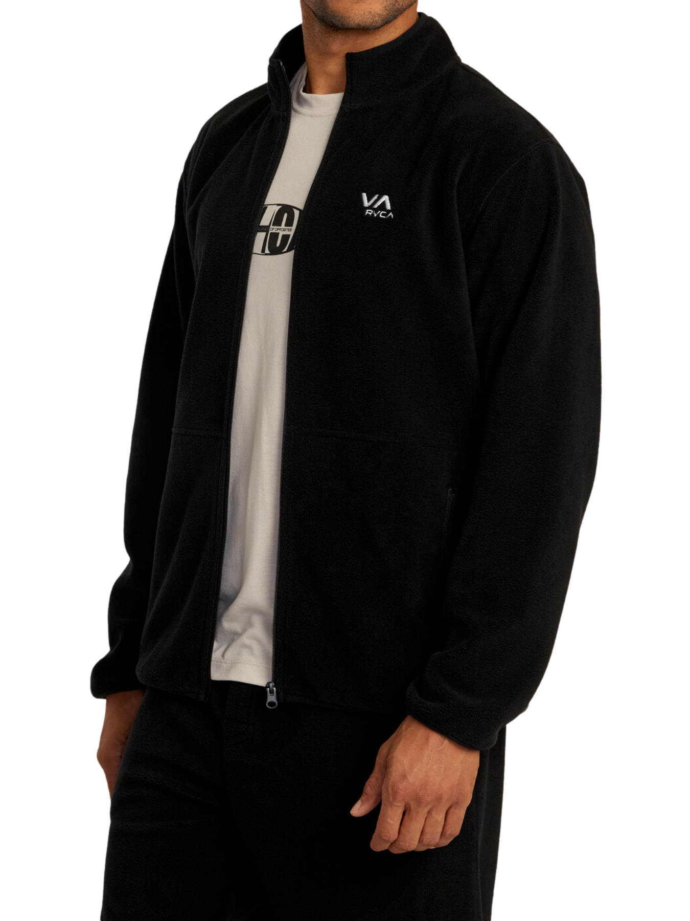 Forro de lã Rvca VA Essential - Preto | All sweatshirts | Collection_Zalando | Zip-up sweatshirts | surfdevils.com