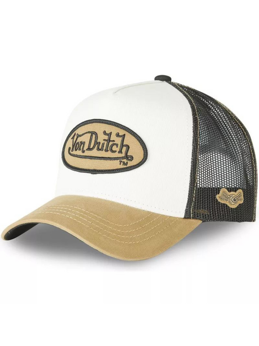 Best selling products | Gorra Von Dutch Oval Patch Trucker - Black/White/Beige