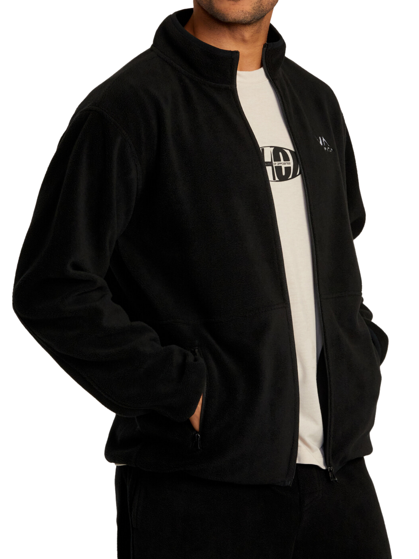 Forro de lã Rvca VA Essential - Preto | All sweatshirts | Collection_Zalando | Zip-up sweatshirts | surfdevils.com