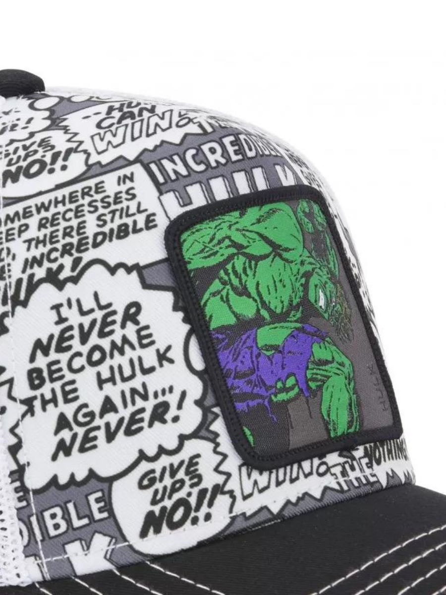 Casquette Trucker Capslab x Marvel (Hulk) imprimé noir