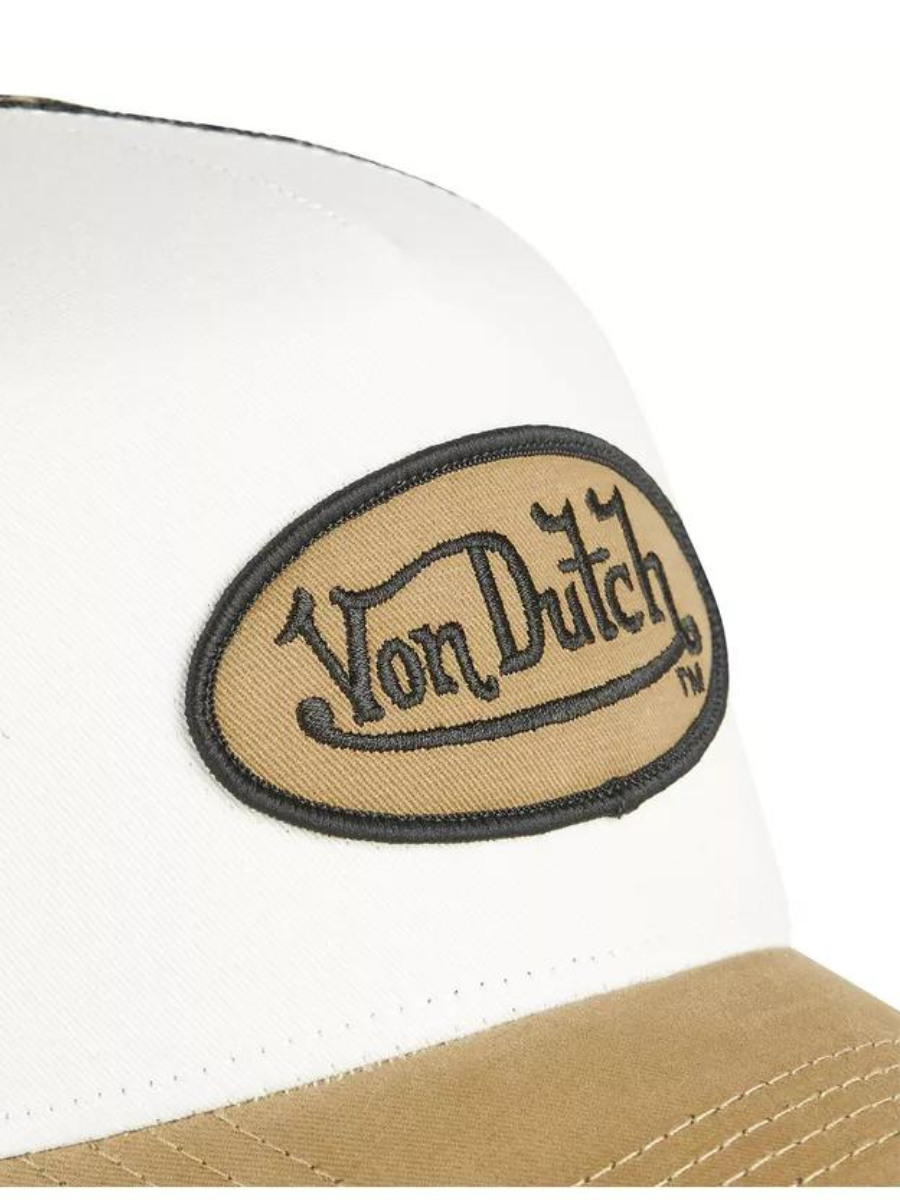 Casquette Trucker Oval Patch Von Dutch - Noir/Blanc/Beige