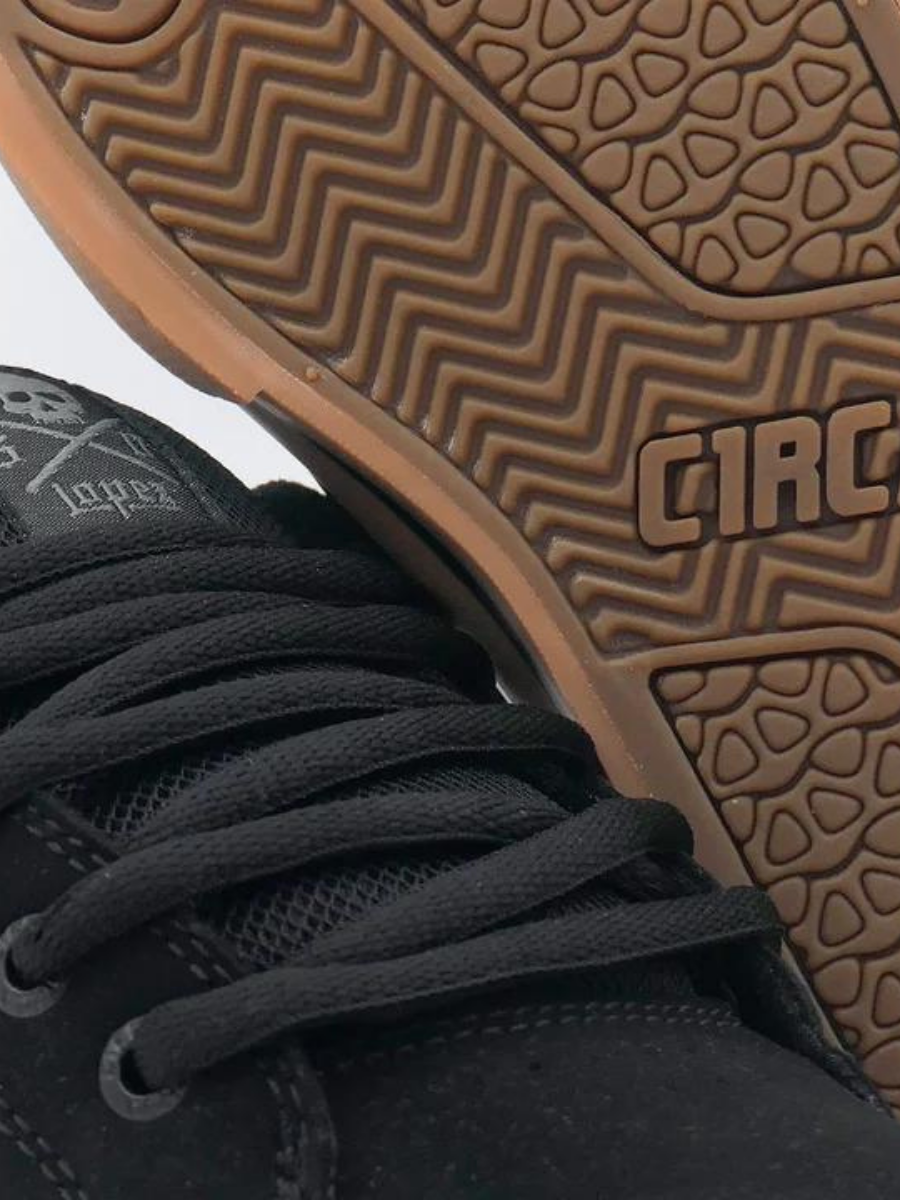 Chaussures de skate Circa AL 50 - Nubuck synthétique noir/gomme