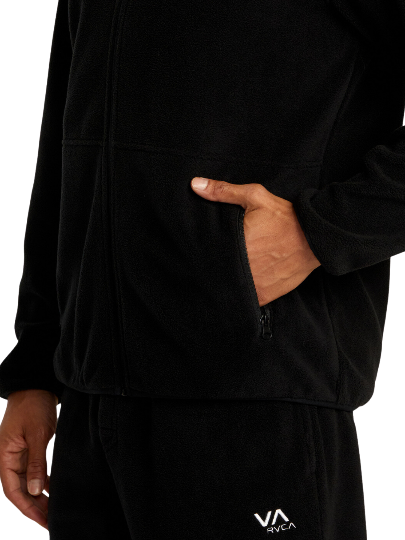 Forro de lã Rvca VA Essential - Preto | All sweatshirts | Collection_Zalando | Zip-up sweatshirts | surfdevils.com