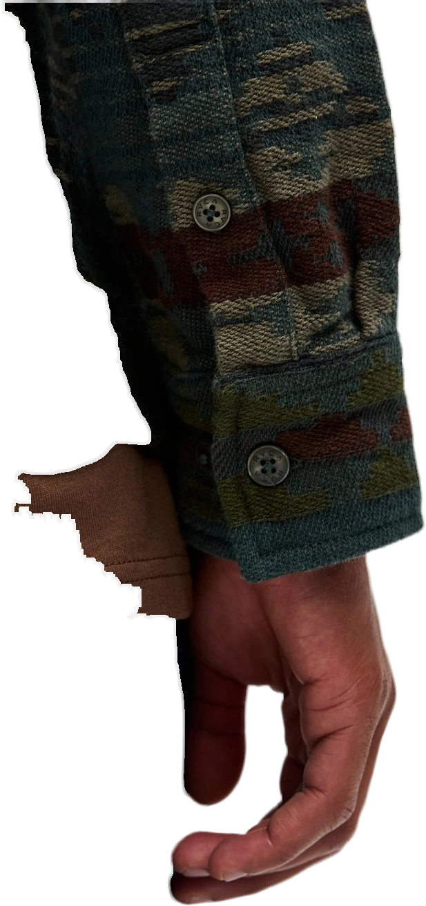 Rvca Dayshift Blanket Flannel Camisa de manga larga Verde Hombre camisas hombre detail 2 | Verde