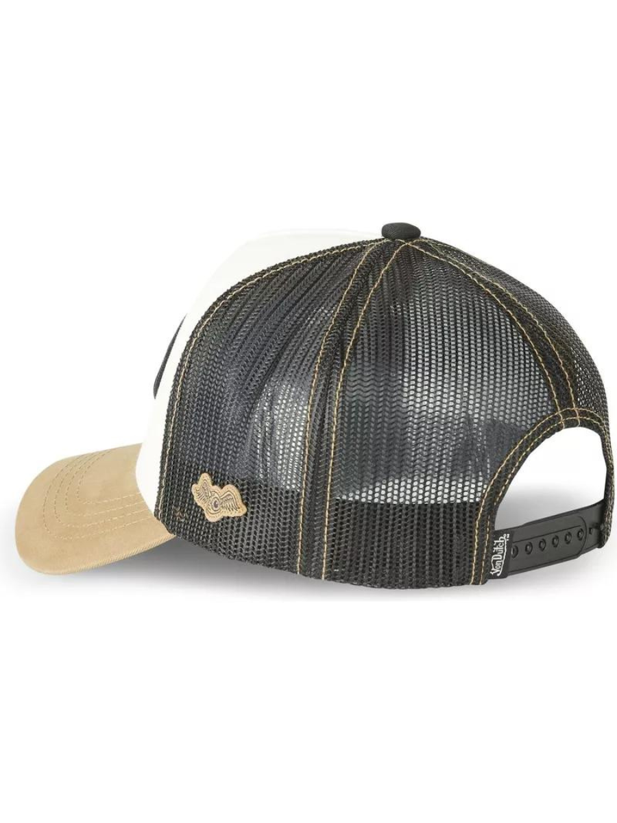 Boné Trucker Von Dutch Oval Patch - Preto/Branco/Bege