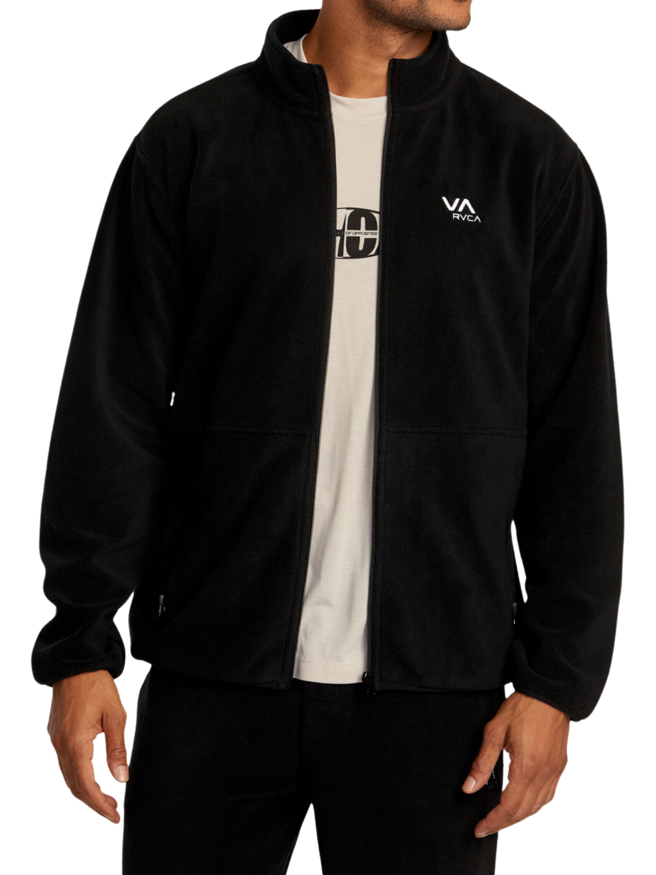 Forro de lã Rvca VA Essential - Preto | All sweatshirts | Collection_Zalando | Zip-up sweatshirts | surfdevils.com