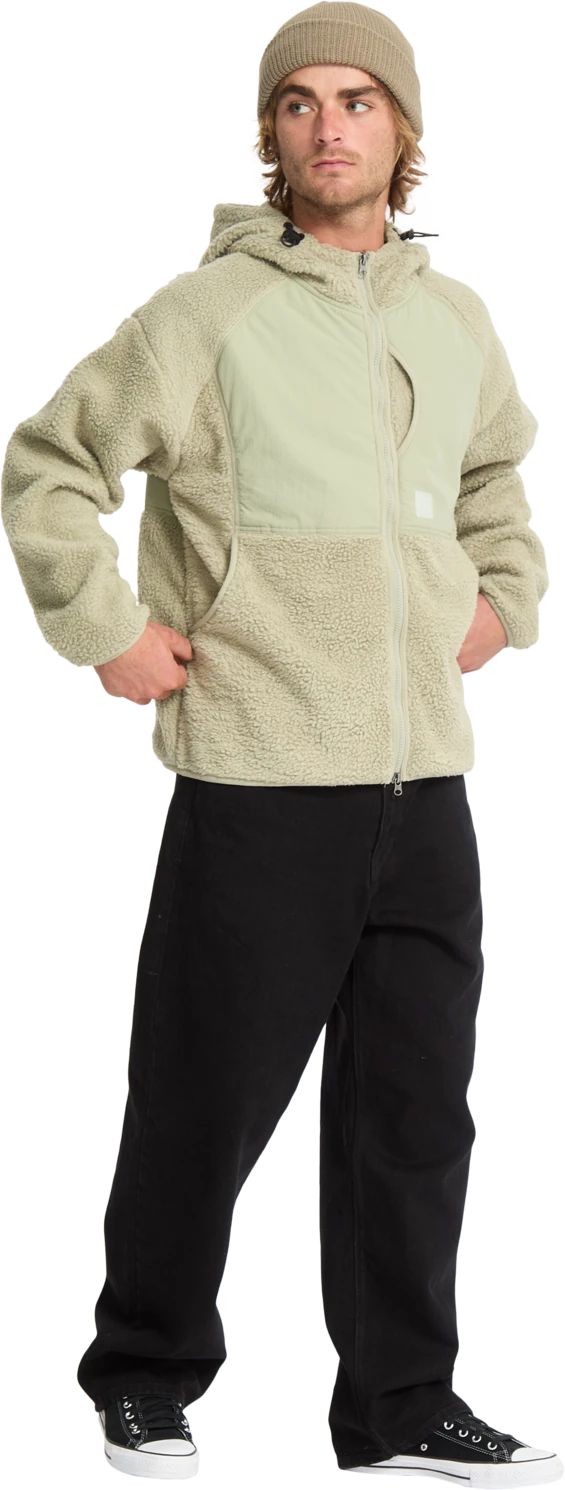 Volcom Nomaa Sherpa sudadera con capucha hombre detail 6 | Green Tea