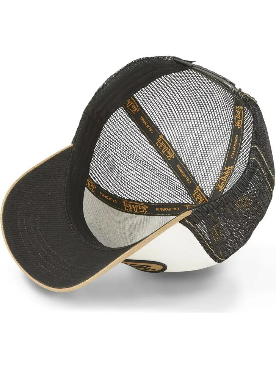 Cappellino da camionista Von Dutch Oval Patch - Nero/Bianco/Beige