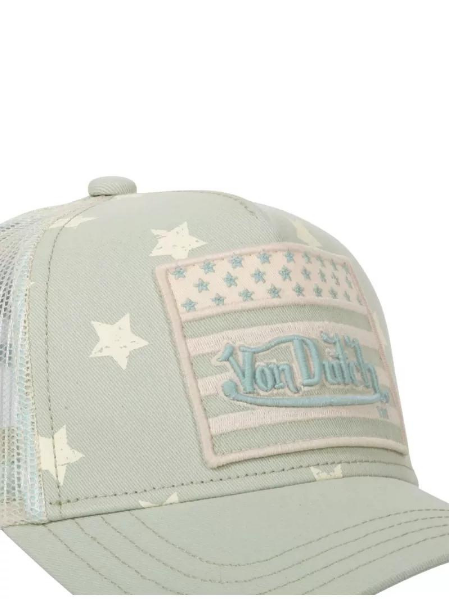Von Dutch Flag Star Trucker Cap - Green