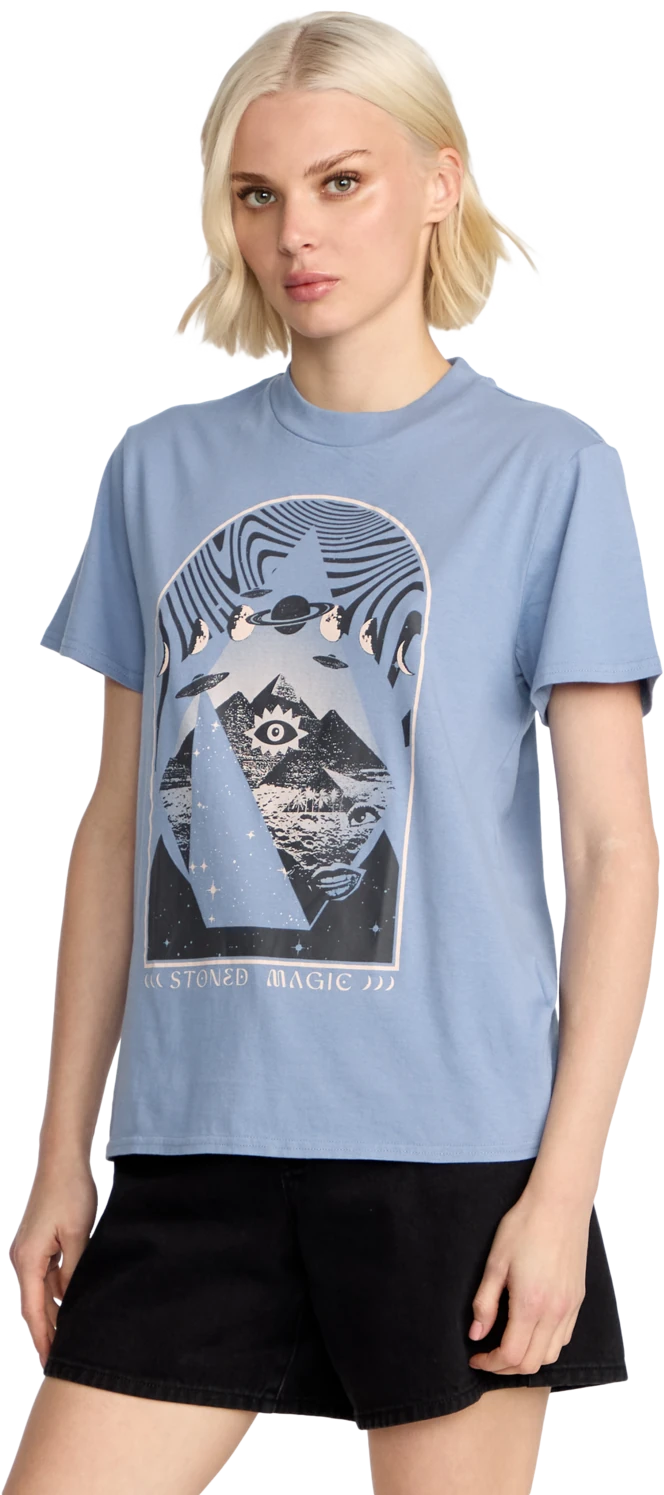 Volcom Lock It Up camiseta manga corta mujer detail 2 | Carolina Blue