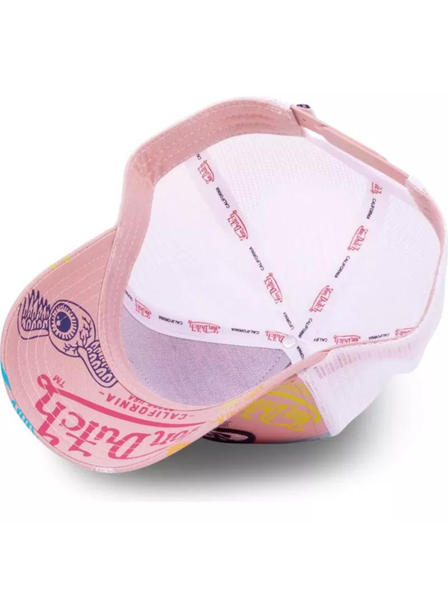 Von Dutch Oval Patch Le Pou Trucker Cap – Rosa und Weiß