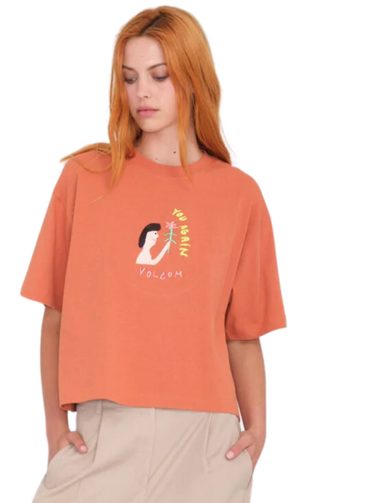 Camisetas femininas de manga curta | Camiseta feminina Arthur Longo da Volcom - Rosewood