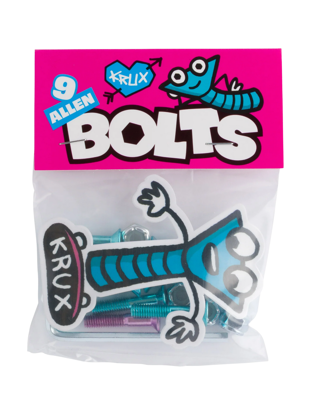 Tornillos skateboard Krux Krome Allen 1" Blue with Pink