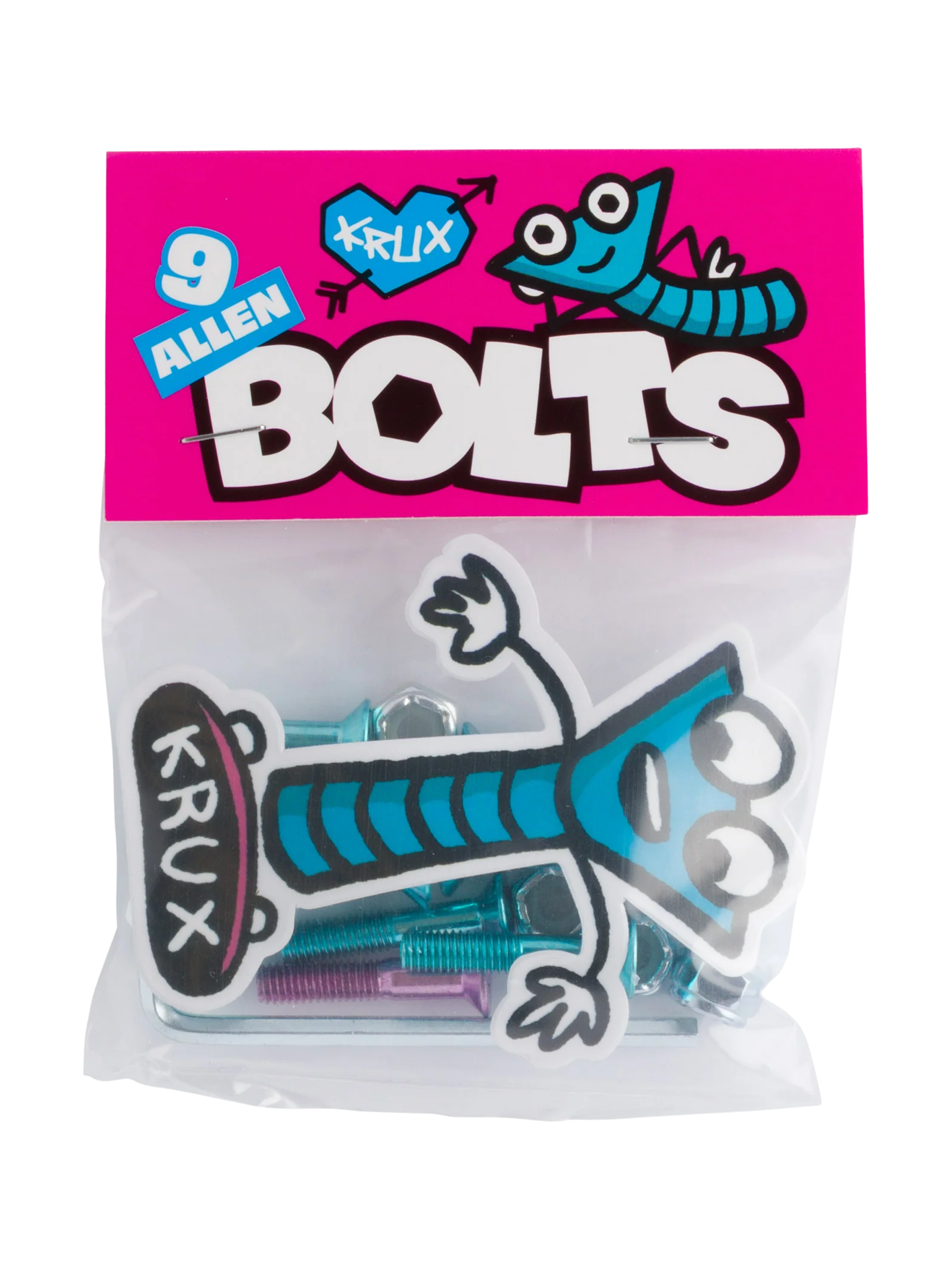 Tornillos skateboard Krux Krome Allen 1" Blue with Pink