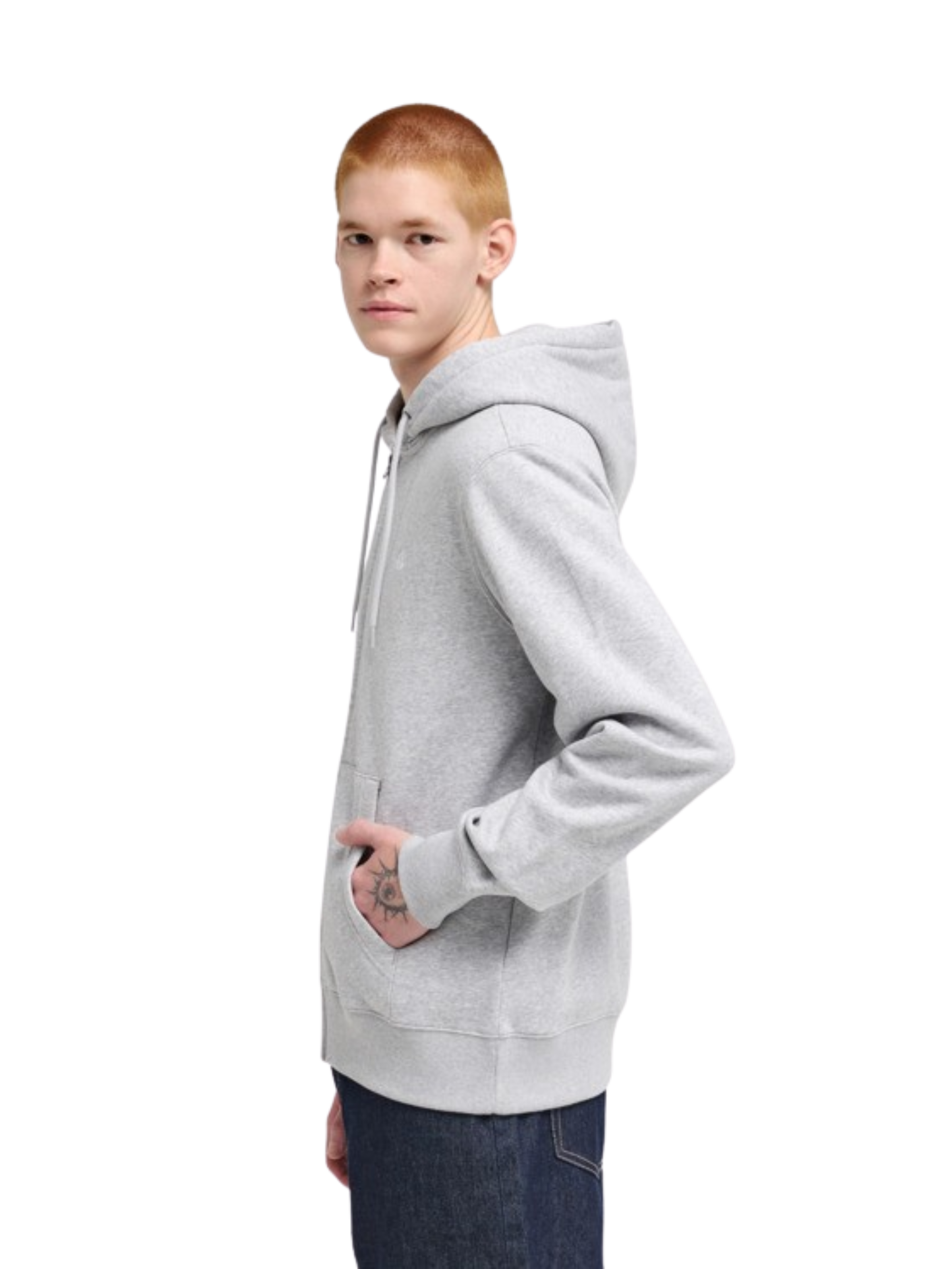 Sudadera con Cremallera Element Icon Embroidery | Mid Grey Heather