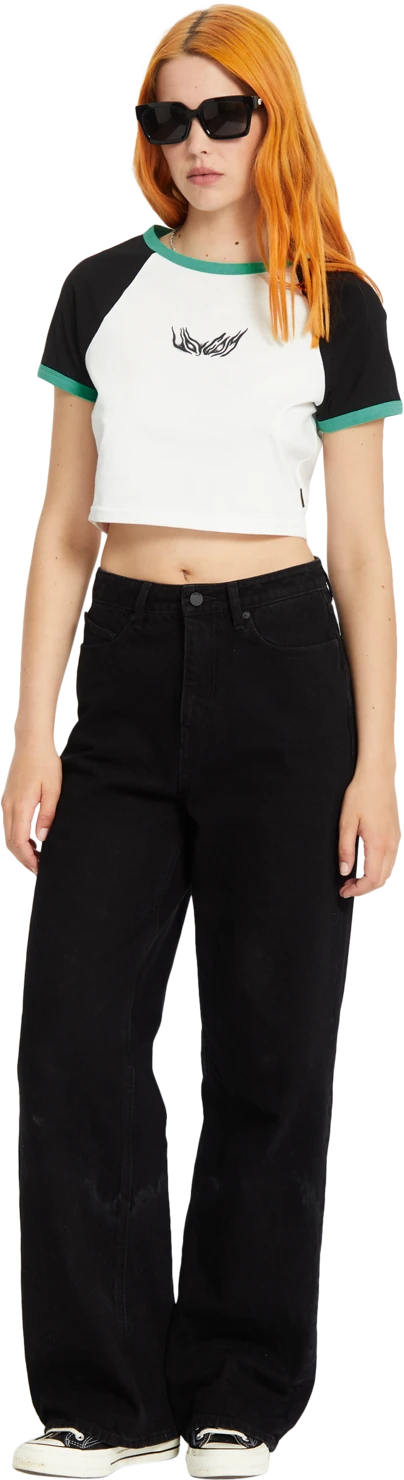 Volcom Alix 2 T-shirt camiseta manga corta mujer detail 4 | Black White